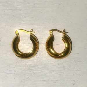 Gold Stainless Steel Chunky Earrings